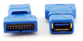 USB 3.0 A Female to 20-Pin Box Header Male Adapter - Gold Plated