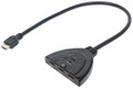 3-Port HDMI Switch with Integrated Cable. Pigtail Type, Manhattan 207423