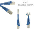Cat7 Double Shielded (SSTP) 600Mhz Ethernet Network Booted Cable, Blue