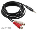 6ft 3.5mm Stereo Male to 2-RCA Female Red/White Audio Cable