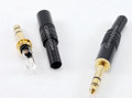 1/4 Inch (6.3mm) Stereo TRS Plug, Black Shell with Gold Plated Tip OD:7.5mm