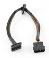 12" 4-Pin Molex Male to Two SATA 15-Pin Power Crimping Type Connectors with Black Sleeve