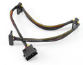 18" 4-Pin Molex Male to Three SATA 15-Pin Power Crimping Type Connectors with Black Sleeve