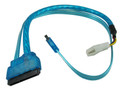 18" SATA-3 Combo (Power+Data) to SATA + 4-Pin Molex Cable, Blue