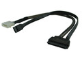 18" SATA-3 Combo (Power+Data) to SATA + 4-Pin Molex Cable, Black/Grey