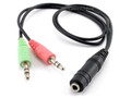 12.5 in. Headset/Mic 3.5 mm Stereo (TRRS) Female / (2) (TRS) Male