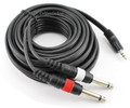 25 ft. 3.5 mm Stereo Male / Dual 1/4 in. Mono Male Plug Cable