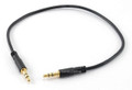 1ft 3.5mm Stereo Male to Male Slim Connector (iPhone) Audio Cable, Gold-Plated