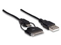 25.6 in. iLynk 2-in-1 USB A Male / Micro USB / Apple 30-Pin - MANHATTAN (393720)
