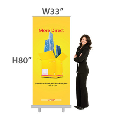 standard size w33xh80 economy retractable banner with custom vinyl banner printing