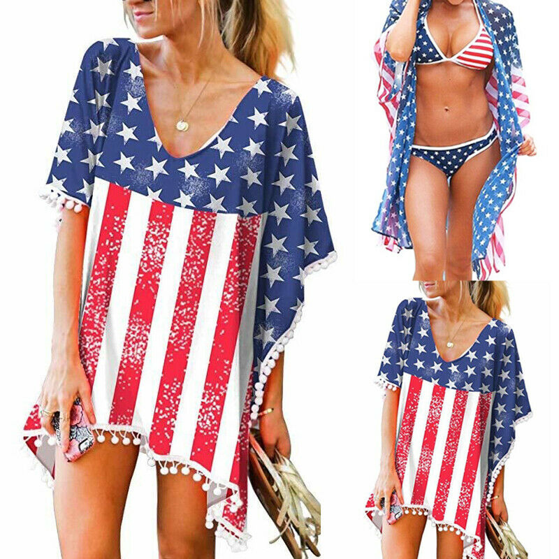 Southern Designs American Flag Sash Bandeau Bikini Top and Bottom