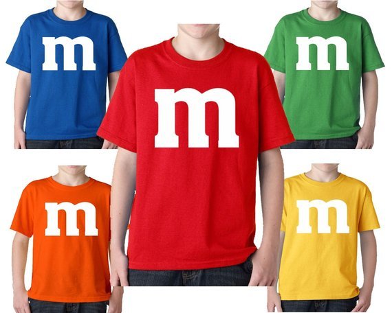 red m and m shirt