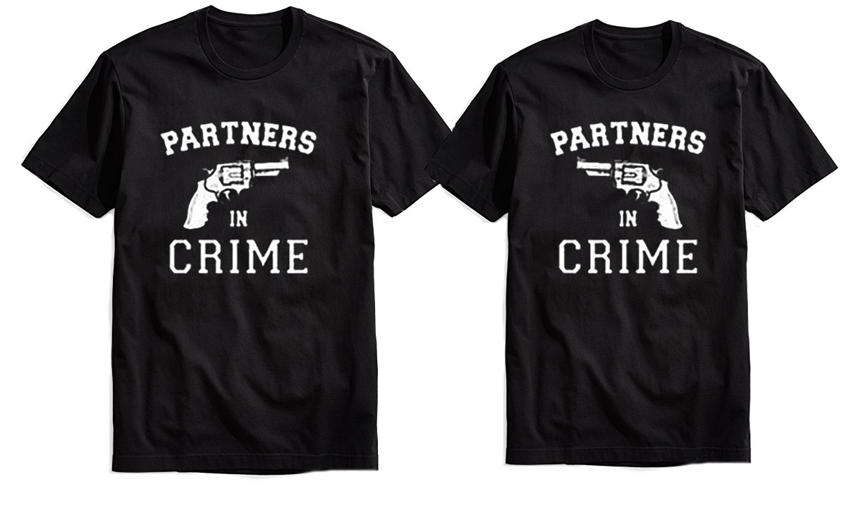 Partners In Crime T Shirt Set For Couples