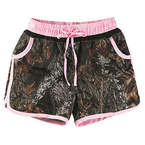 Women's Shorts with Pink Trim and Camo Pattern