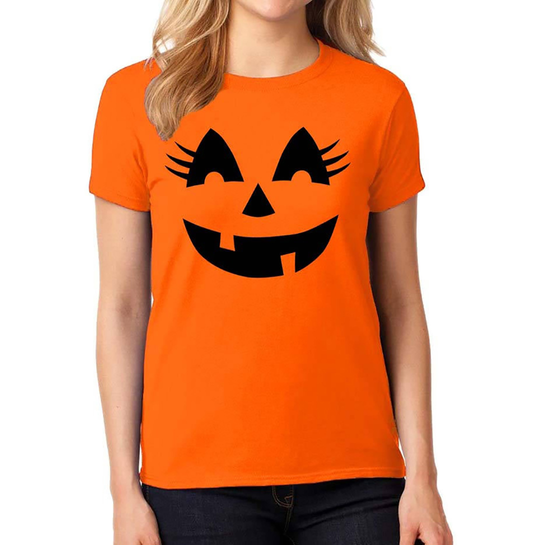 Ladies Eyelashes Pumpkin Shirt