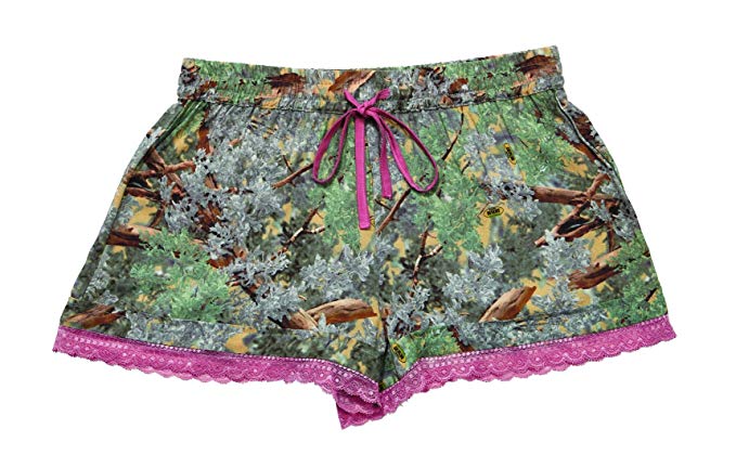 Pink Lace Camo Sleep Shorts From Southern Sisters
