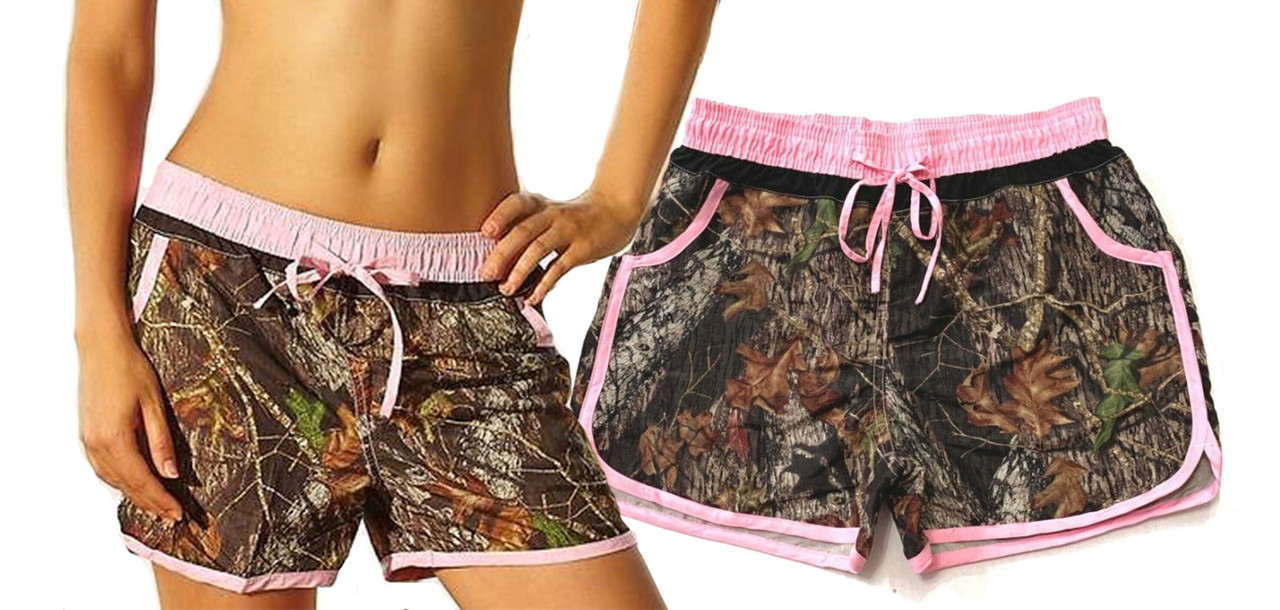 camo swim shorts women