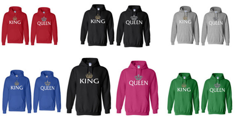 king and queen hoodies plus size