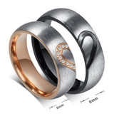 Couples Matching Split Heart Ring