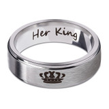 Her King Ring In Silver Tungsten