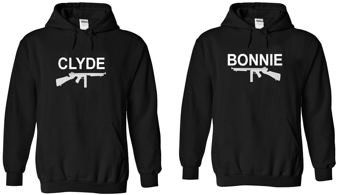 Tstars Bonnie & Clyde for Him & Her Matching Couples Hoodies