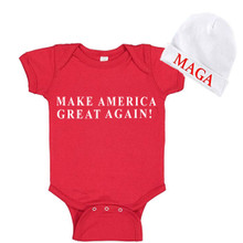 Maga Baby Romper and Trump Beanie Hat