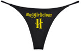 Mugglelicious Hufflepuff Theme Thong Panty For Women