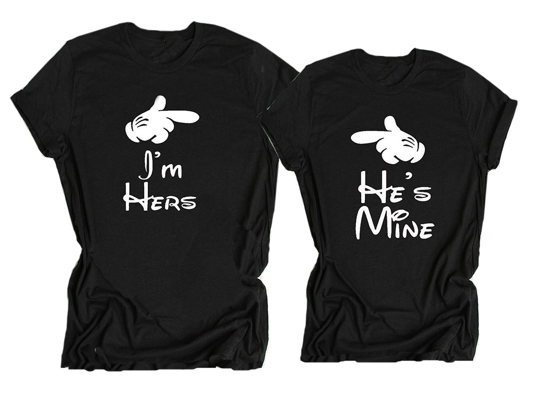 His And Hers Matching Couples T Shirts Im Hers Hes Mine 4297