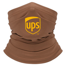 UPS neck gaiter covering the face