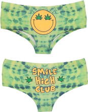Funy Womens Underwear Smile High Club Weed