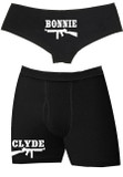 Bonnie and Clyde HIs and Hers Matching Underwear for Girlfriend Boyfriend Bride Groom or Husband and Wife Bachelorette or Bridal Shower Gift