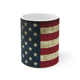 American Flag Mug 11oz With Grunge Print