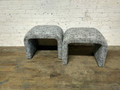 CUSTOM UPHOLSTERED SET OF 2 WATERFALL OTTOMANS / BENCHES IN COM
