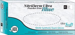 INNOVATIVE NITRIDERM ULTRA BLUE NITRILE SYNTHETIC POWDER-FREE NON-STERILE EXAM GLOVES