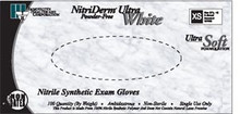 INNOVATIVE NITRIDERM ULTRA WHITE NITRILE SYNTHETIC POWDER-FREE EXAM GLOVES