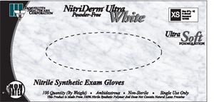 INNOVATIVE NITRIDERM ULTRA WHITE NITRILE SYNTHETIC POWDER-FREE EXAM GLOVES