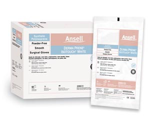 ANSELL GAMMEX NON-LATEX PI WHITE POWDER-FREE SYNTHETIC SURGICAL GLOVES