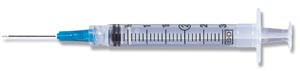 BD 3 ML SYRINGES & NEEDLES