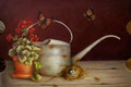 Geraniums and Watering Can - Oils