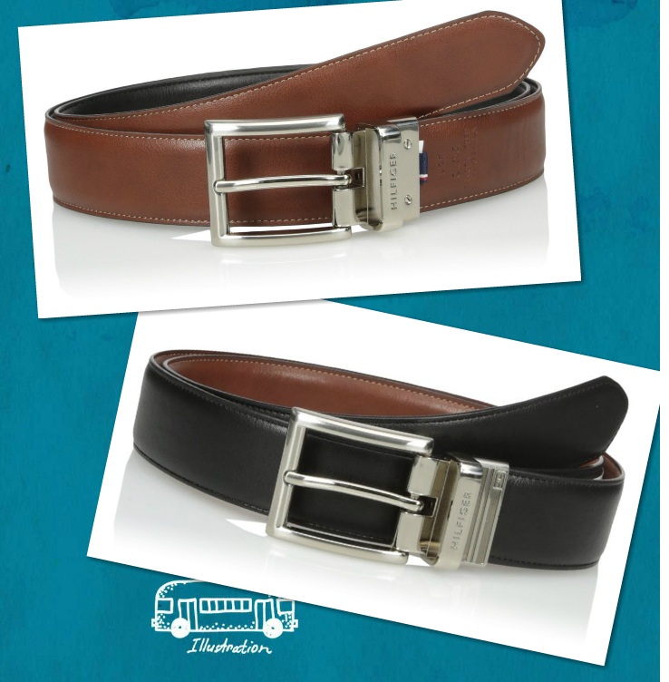 Dây lưng nam Tommy Hilfiger Men's Dress Reversible Belt with Polished Nickel Buckle - 11TL08X013