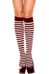 Music Legs Opaque Stripe Knee High Black-White One Size