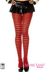 Music Legs Plus Size Stripe Tight Black-Red