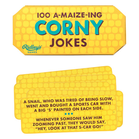 100 corny jokes packaged in a corn-shaped box