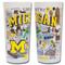 university of michigan glass, frosted, wolverines