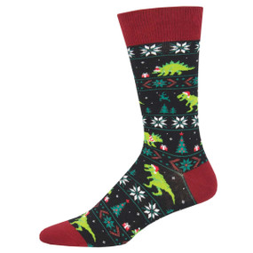 santasaurus rex mens socks