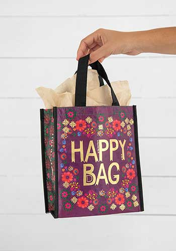 plum floral medium happy bag
