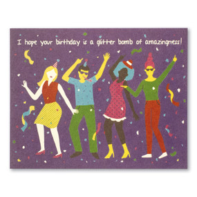 glitter bomb birthday card