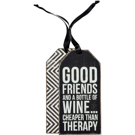 cheaper than therapy bottle tag