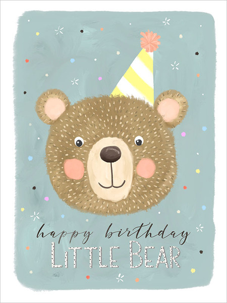 little bear birthday card, 5" x 7"Printed on FSC certified board.
Each card is cello wrapped and includes a kraft envelope. 