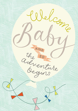 welcome baby card, adventure, 4-3/4" x 6-3/4"
Embellished with spot varnish and embossing.
Each card is individually cello wrapped and includes a mustard envelope. 